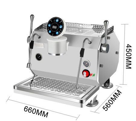 Máquina de café de grupo único de 3500W de potencia comercial Espresso con 438*560*450mm de dimensiones