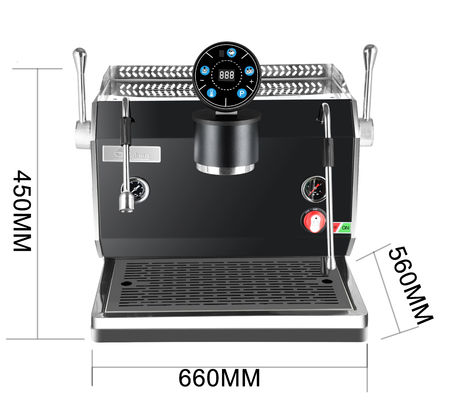 Máquina de café de grupo único de 3500W de potencia comercial Espresso con 438*560*450mm de dimensiones