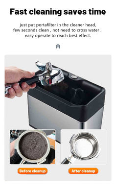 Caja de limpieza automática de portafiltro de expreso de acero inoxidable con capacidad de tambor de 2.0L