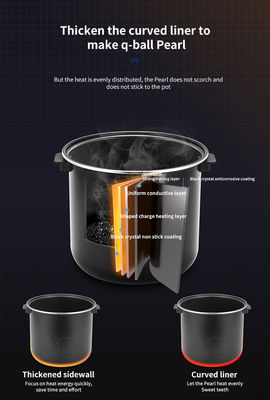 Cocinera comercial de tapioca de perlas 8L Té de leche de boba totalmente automático con control de la aplicación