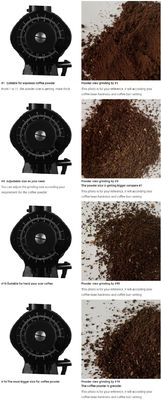 Molinilla eléctrica de granos de café con ciclo de limpieza y carcasa de aluminio resistente a la oxidación